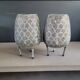 Pair of openwork metal lanterns