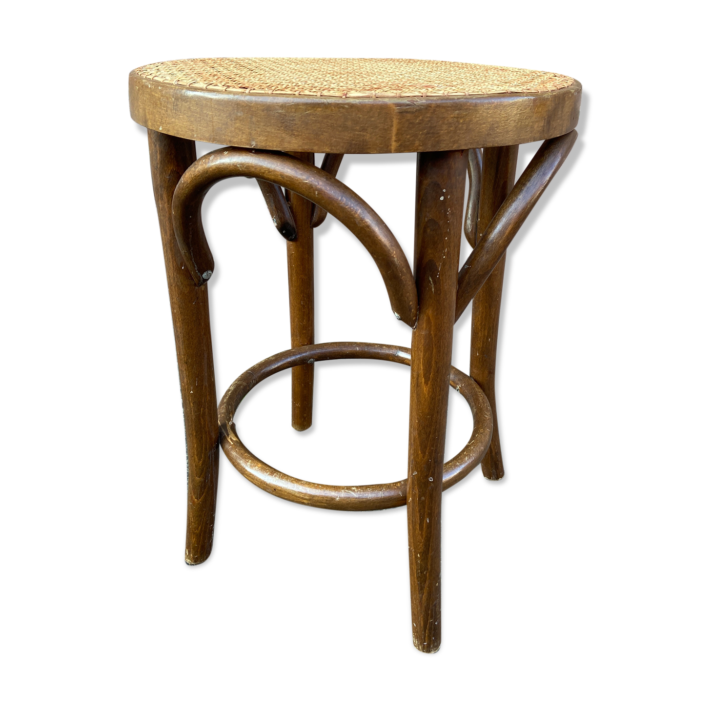 Viennese curved wooden piano stool 1950