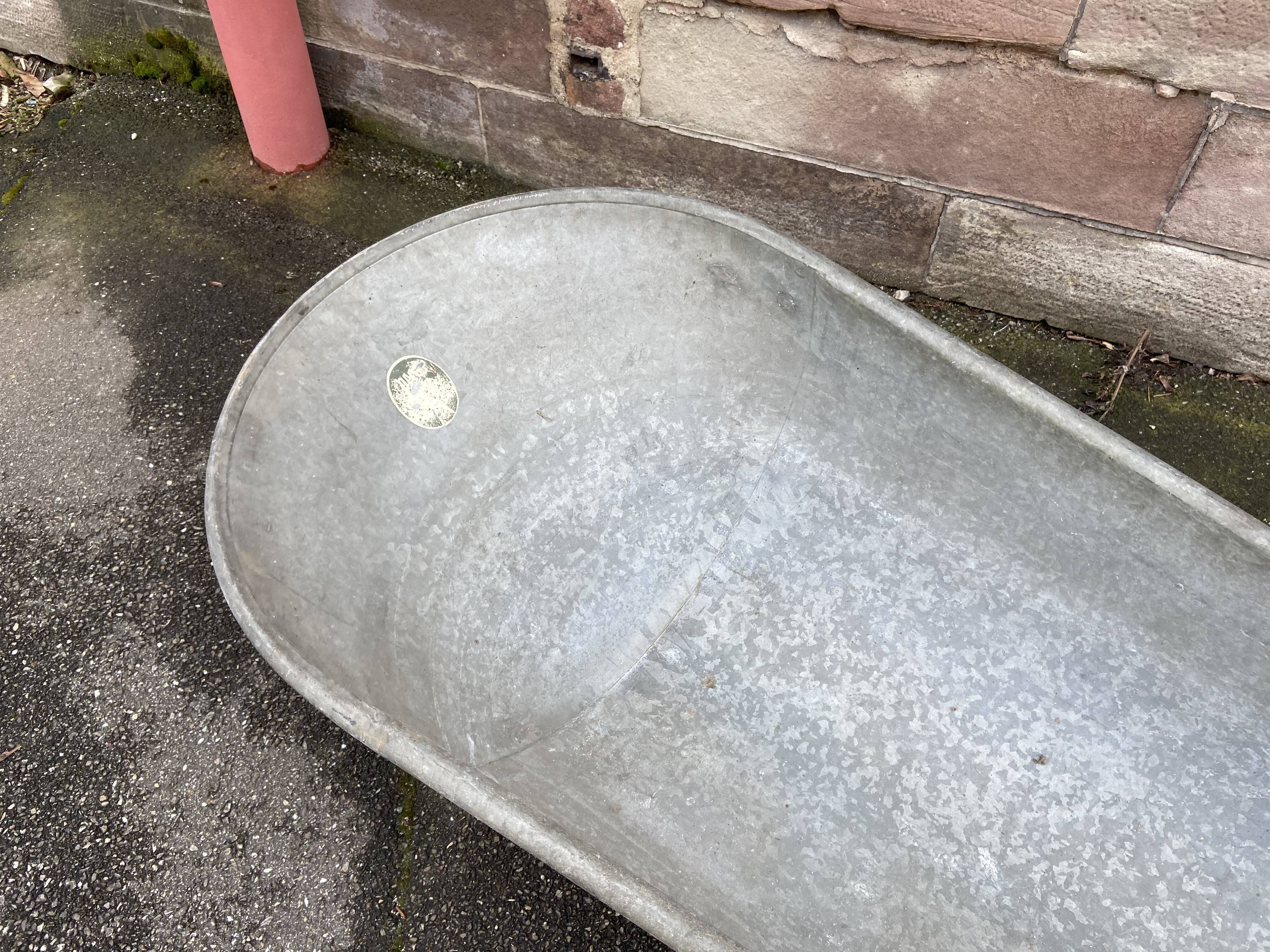 Vintage 1940 zinc galvanise adult bathtub