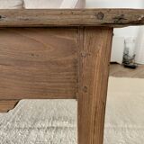Farm coffee table a drawer in raw wood