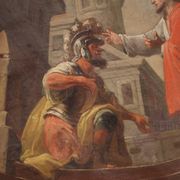 Round painting from the first half of the 19th century, the healing of the centurion's servant