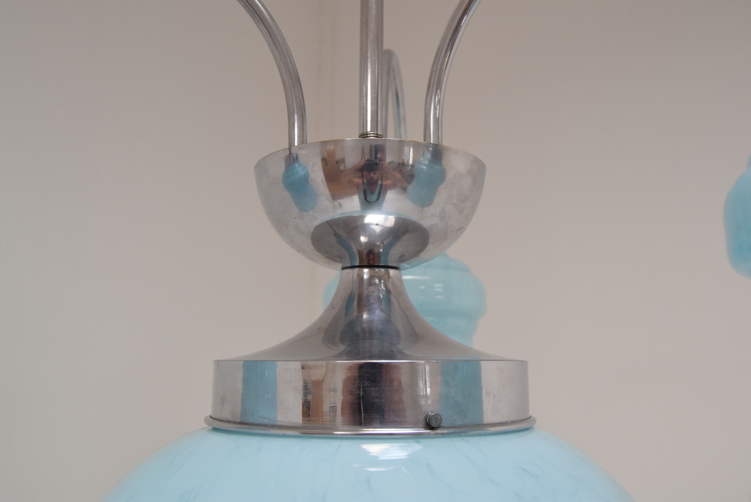 Art deco chrome chandelier 1930's