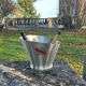 Mumm champagne bucket, vintage pewter vasque