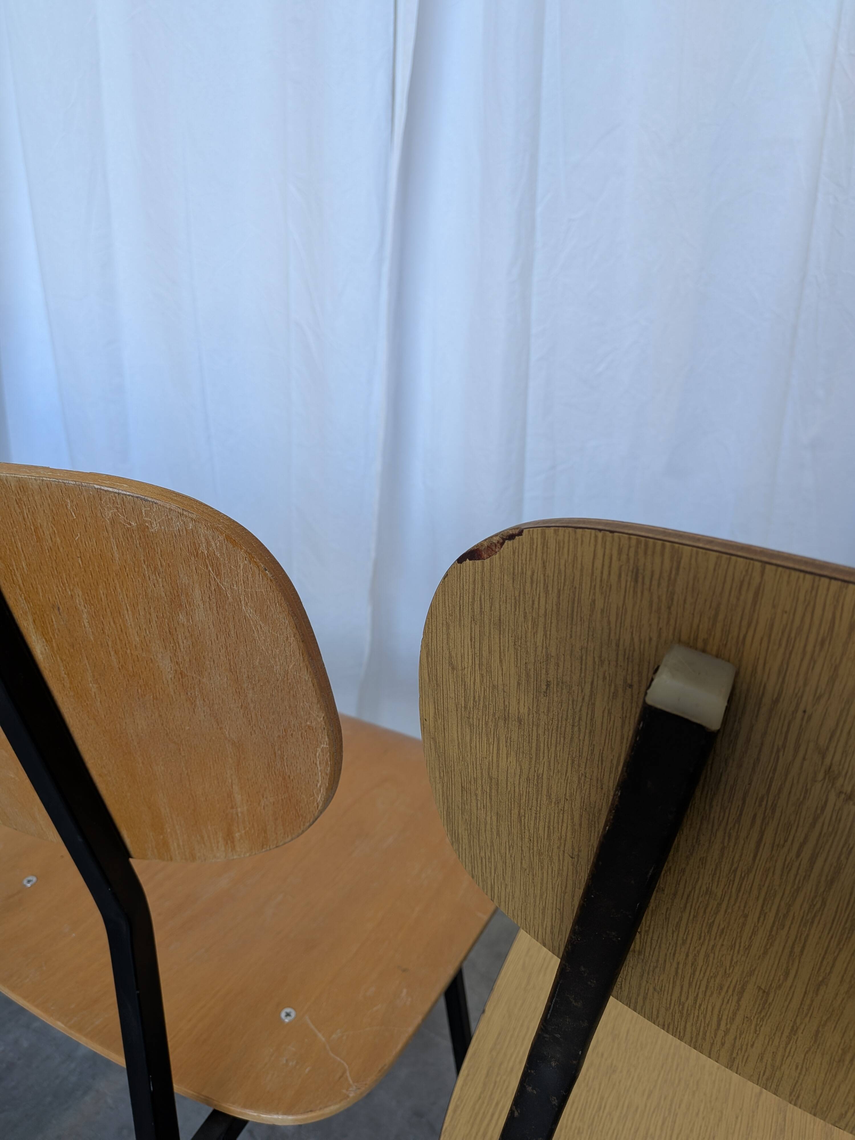 Set of 7 Vintage Industrial School Chairs / STOL Kamnik 1970s Yugoslavia