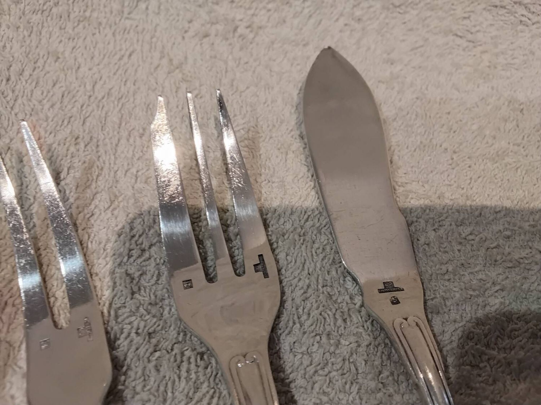 Hors d'oeuvre service, 4 pieces, silver-plated metal, Christofle Vendôme silversmith