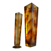 Set of 2 vintage vases 80's plexiglas tortoiseshell