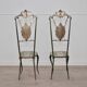 Hollywood regency chiavarine brass side chairs, 1930s, set of 2
