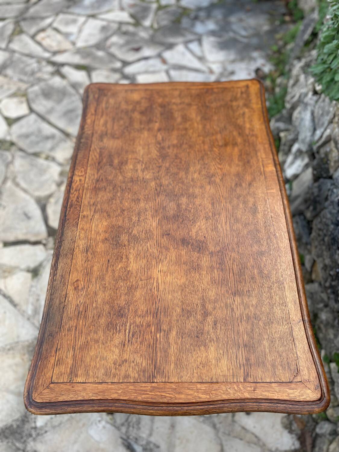 Louis XV style carved solid oak writing table, 19th century