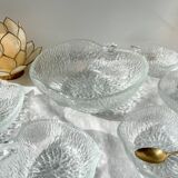 Vintage glass apple dessert set – 1 salad bowl + 5 bowls