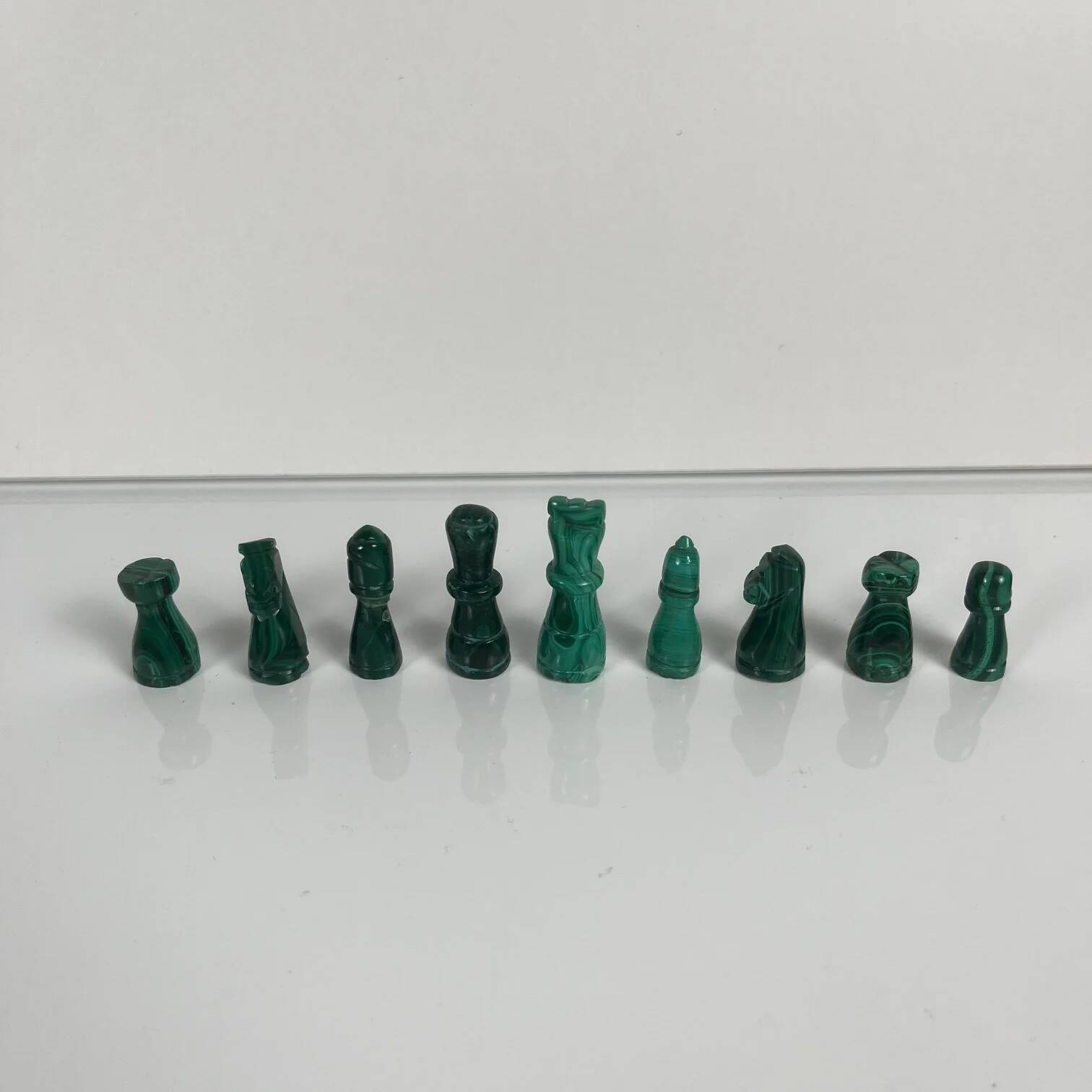 Decorative chess set in malachite, 1950–1970