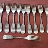 Set of 12 antique Nevada Silver D&A forks