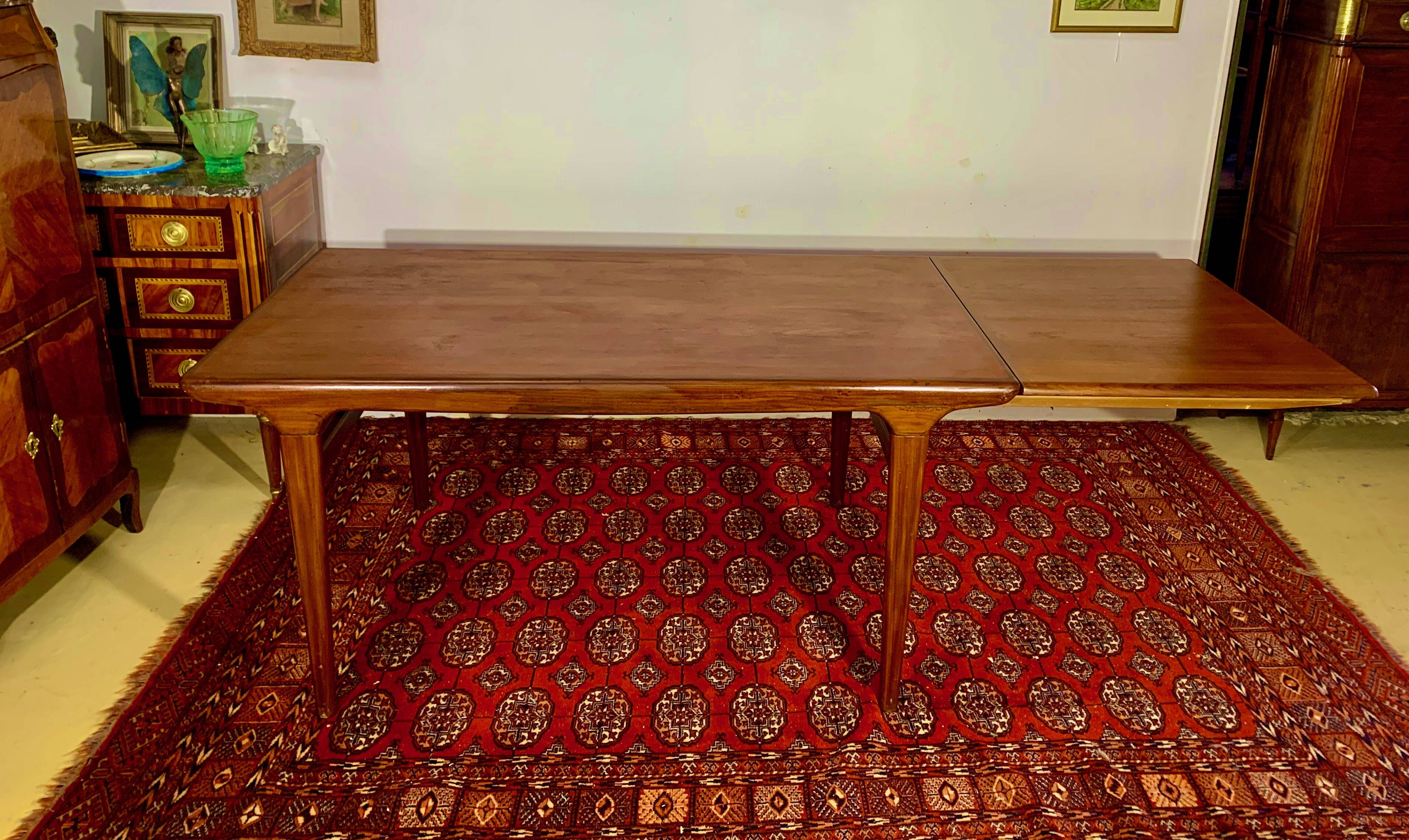 Scandinavian living room dining room table in teak, denmark 1960