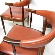 Eight Danish Cow Horn "Model 12" Chairs in Rosewood by Johannes Andersen
