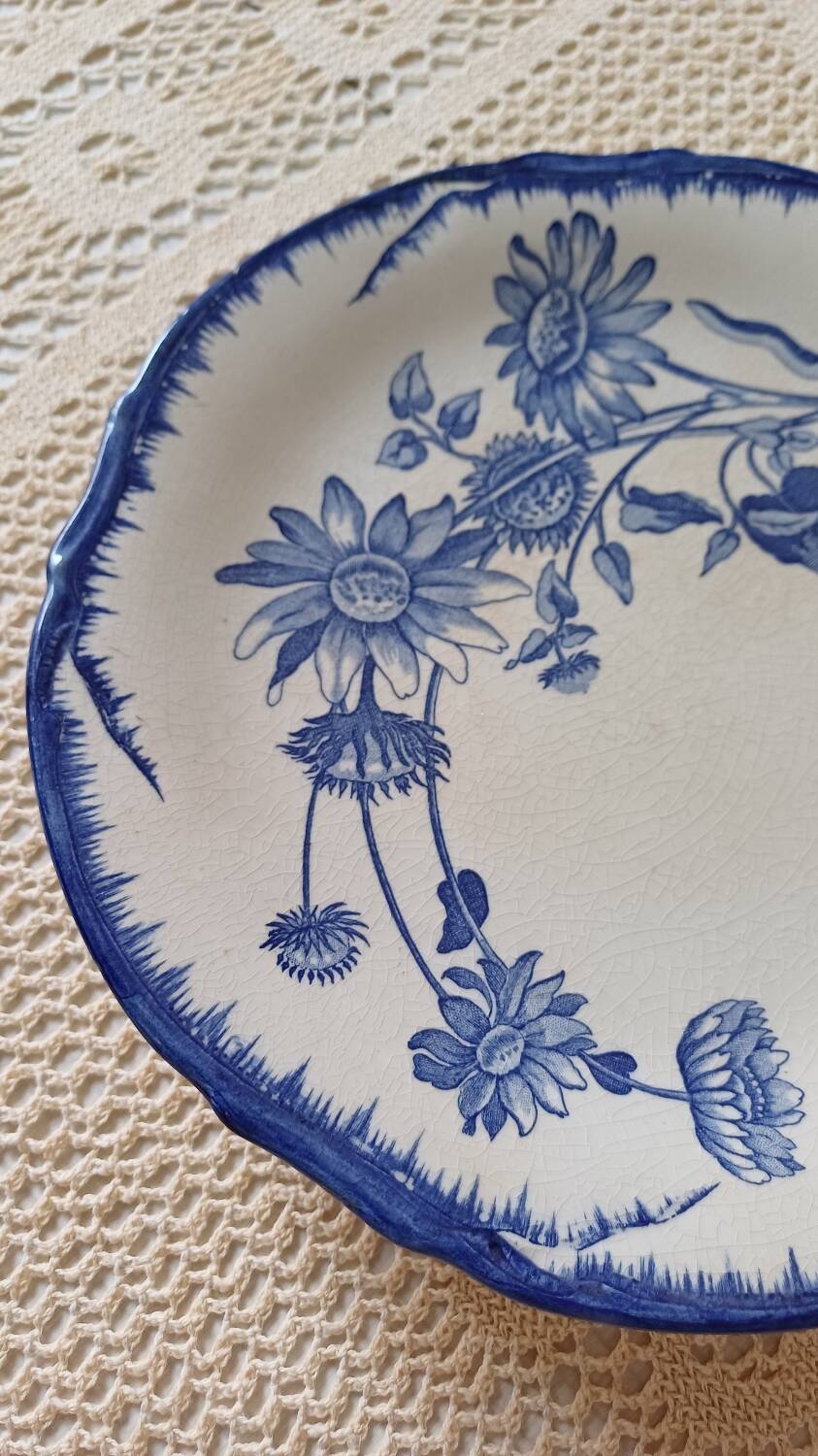 Ironstone Compote Dish Sunflower