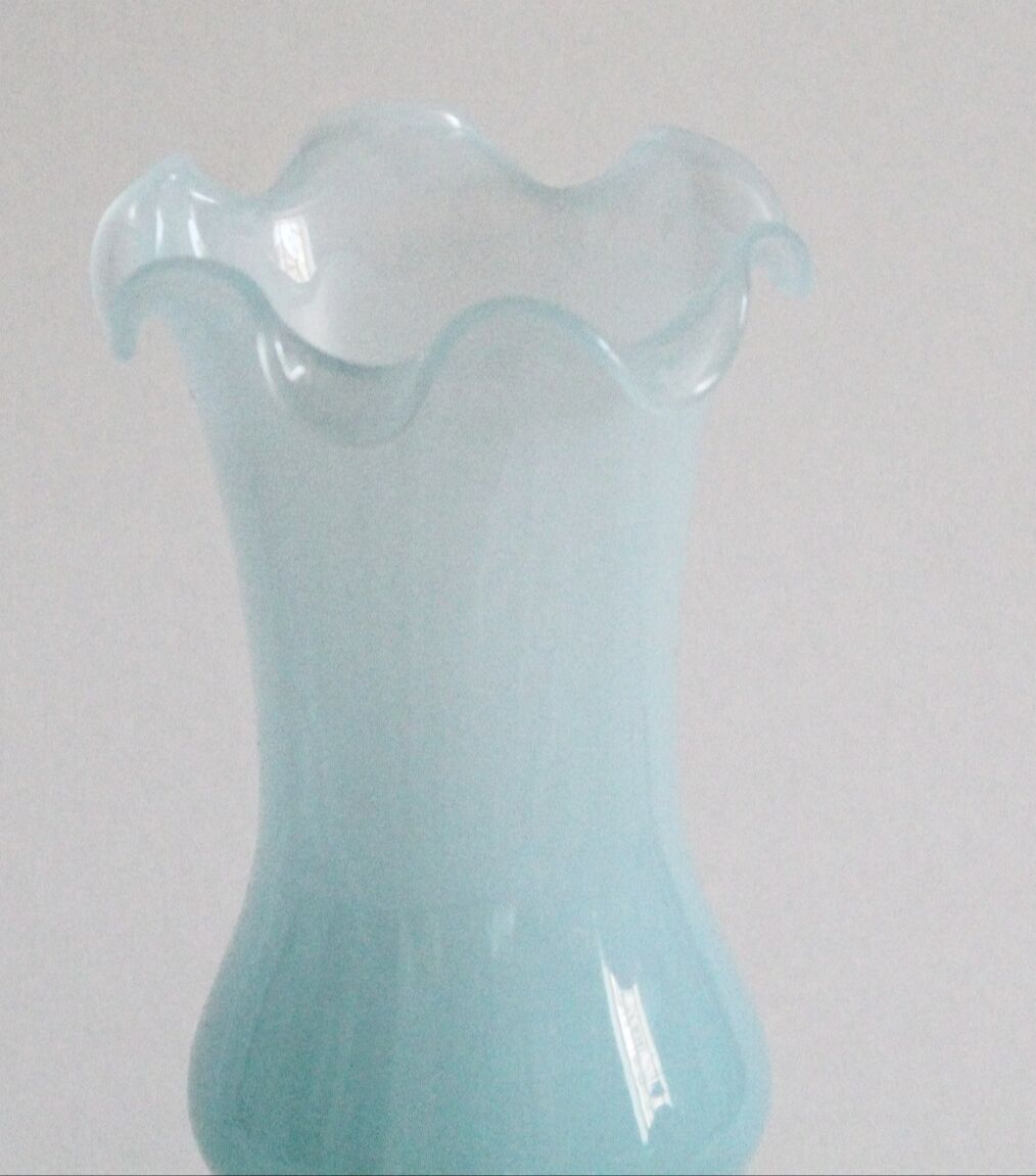 Blue opaline vase