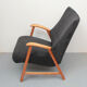 1950s armchair in anthracite velour, completly restored