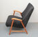 1950s armchair in anthracite velour, completly restored