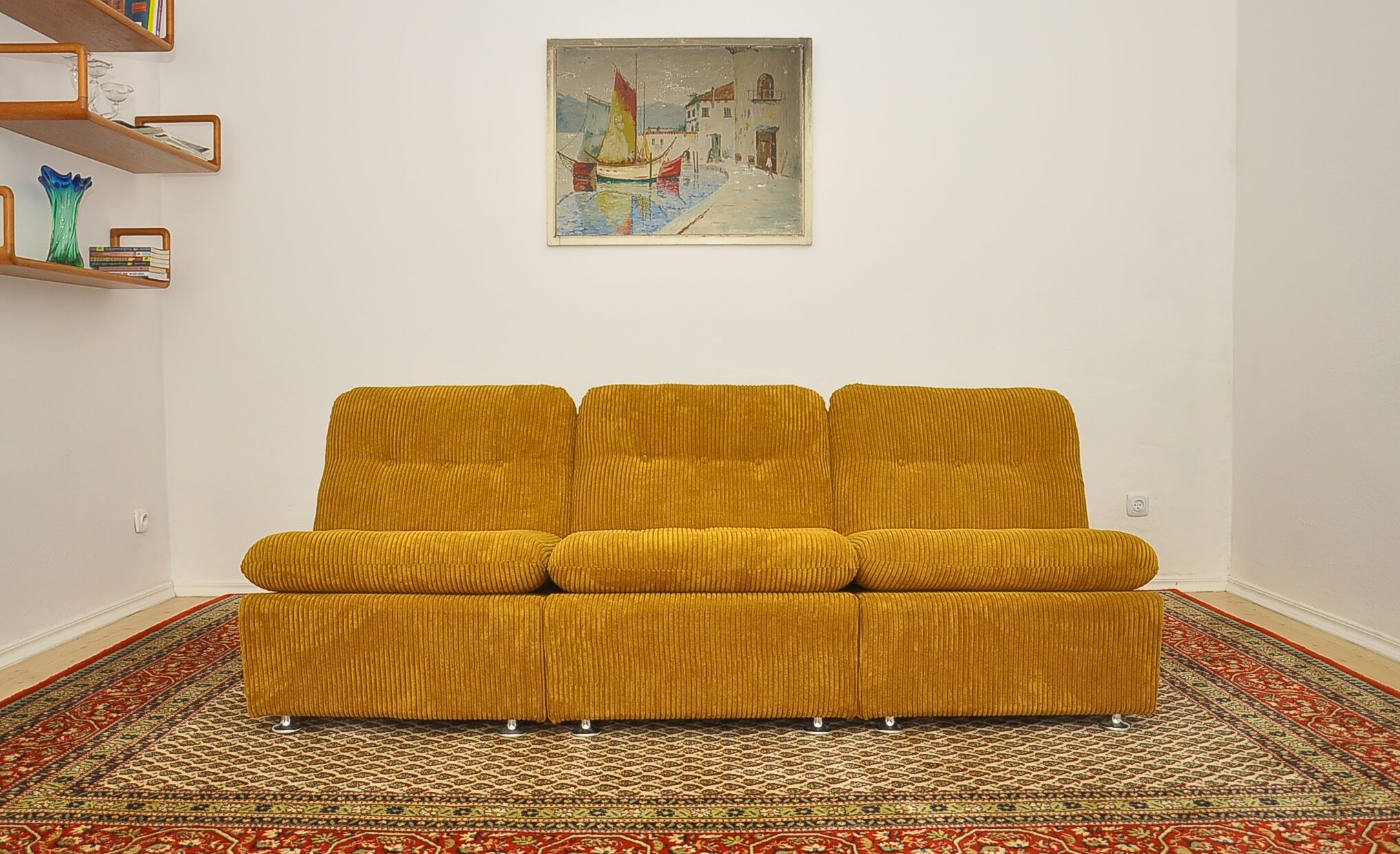 Canapé modulable en velours côtelé, années 1970, set de 6