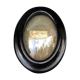 Cadre ovale en bois noirci