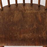 Pair of Vintage Spindle Back Chairs – 1970s Beech Wood, Restored