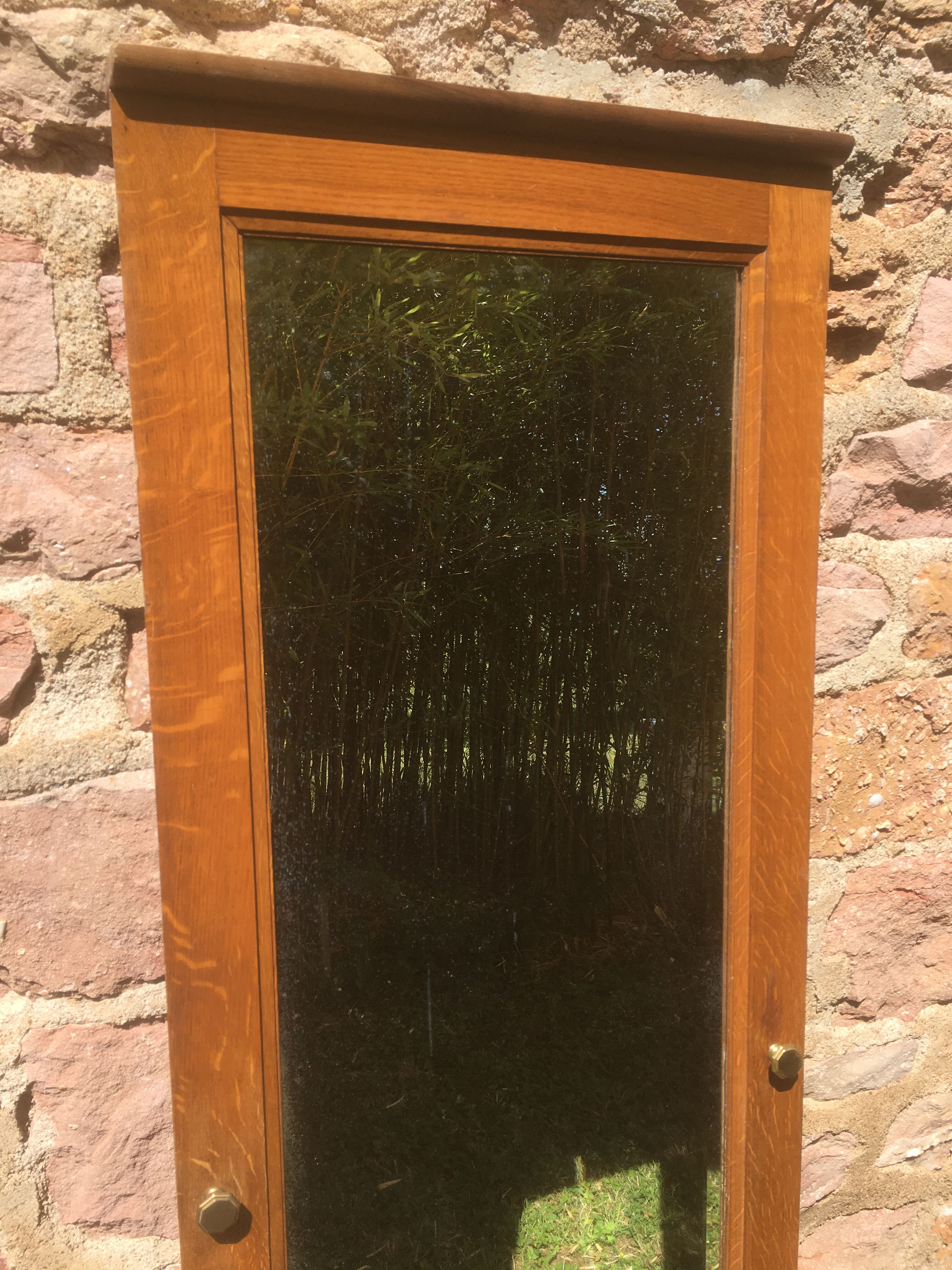 Bevelled mirror oak frame