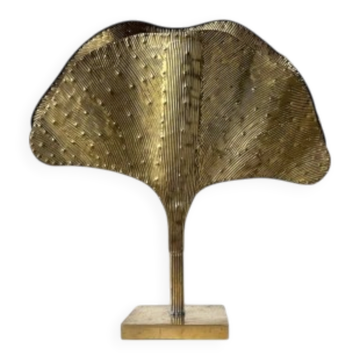 Ginkgo lamp DLG Tommaso Barbi in brass metal, 2000s