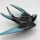 Vintage swallow in two-tone black and blue enameled ceramic