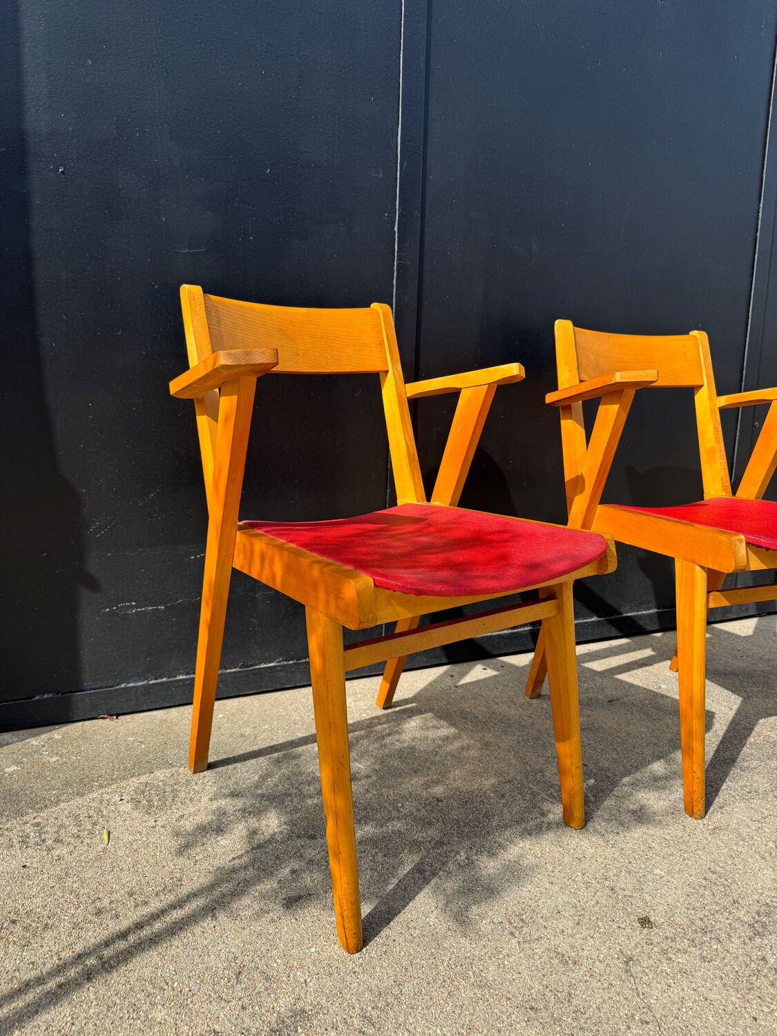 Bridge chairs with compass legs from the 1960s.