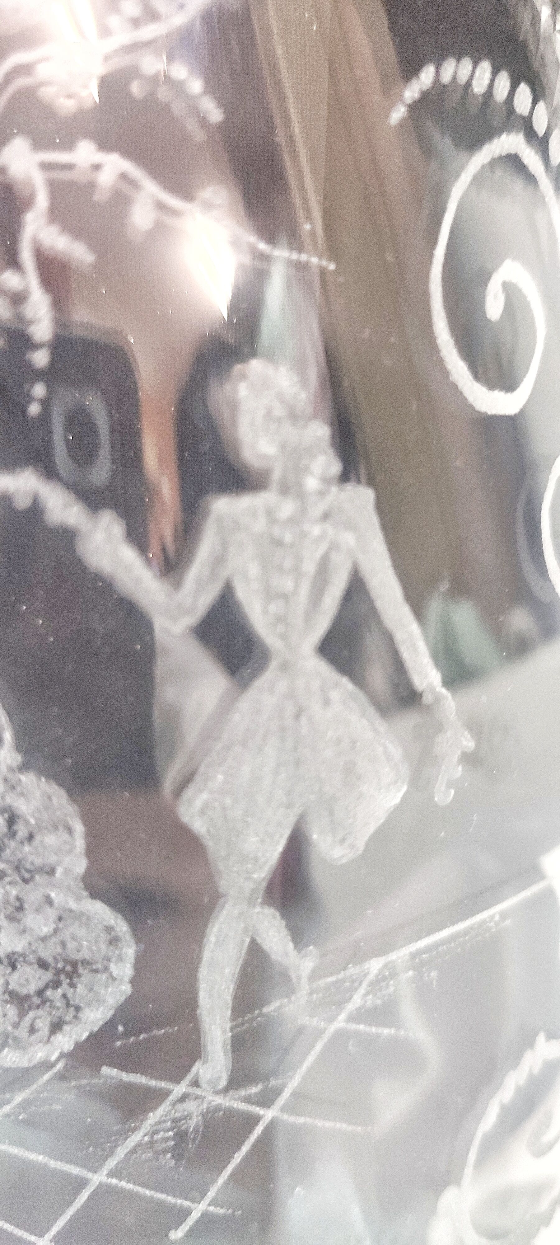 Hand-carved glass jug. France, 1950s.