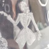 Hand-carved glass jug. France, 1950s.