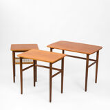 Set of 3 nest tables by Johannes Andersen for Silkeborg, 1960s, Denmark