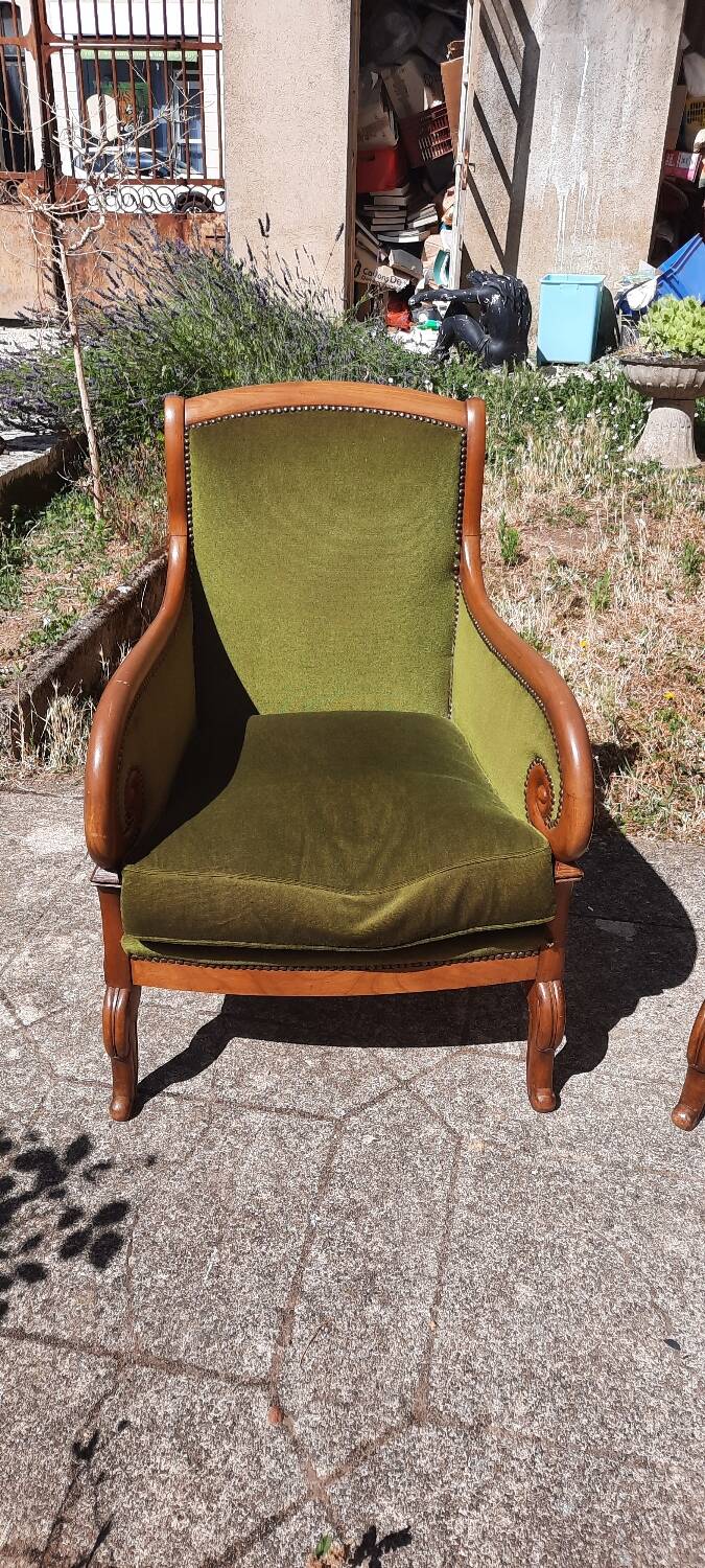 Pair of bergère armchairs