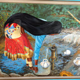 Ethnic painting signed Herrerias from 2005