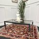 Table basse chromé et verre fumé