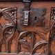 Old Gothic chest 17th century solid oak