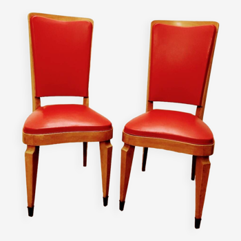 Paire de chaises Art Déco dans le style d'André Arbus