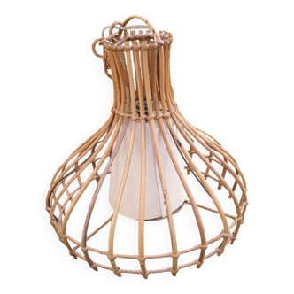 old rattan pendant light circa 1970