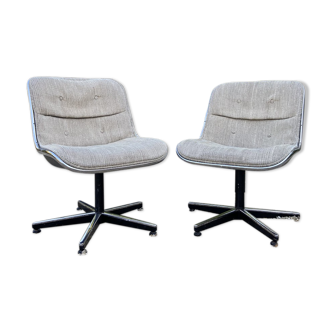 Pair of armchairs by Charles Pollock Knoll 70 edition