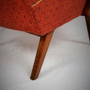 Curved wooden armchair from Ton 1960