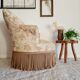 Antique flowered toad armchair with fringes