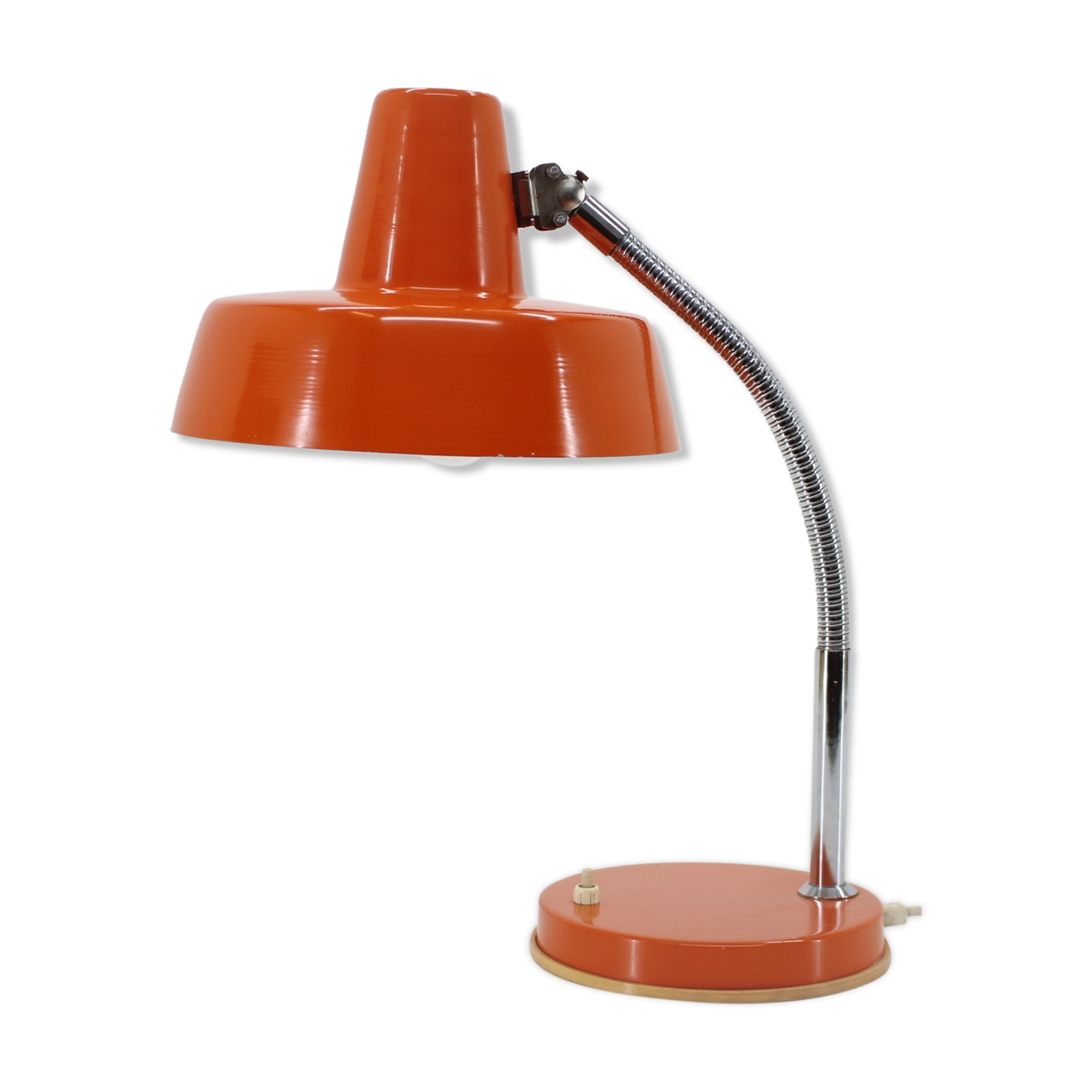 1970s adjustable orange table lamp, Czechoslovakia