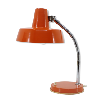 Lampe de table orange réglable, années 1970, Tchécoslovaquie