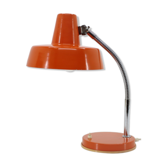 1970s adjustable orange table lamp, Czechoslovakia