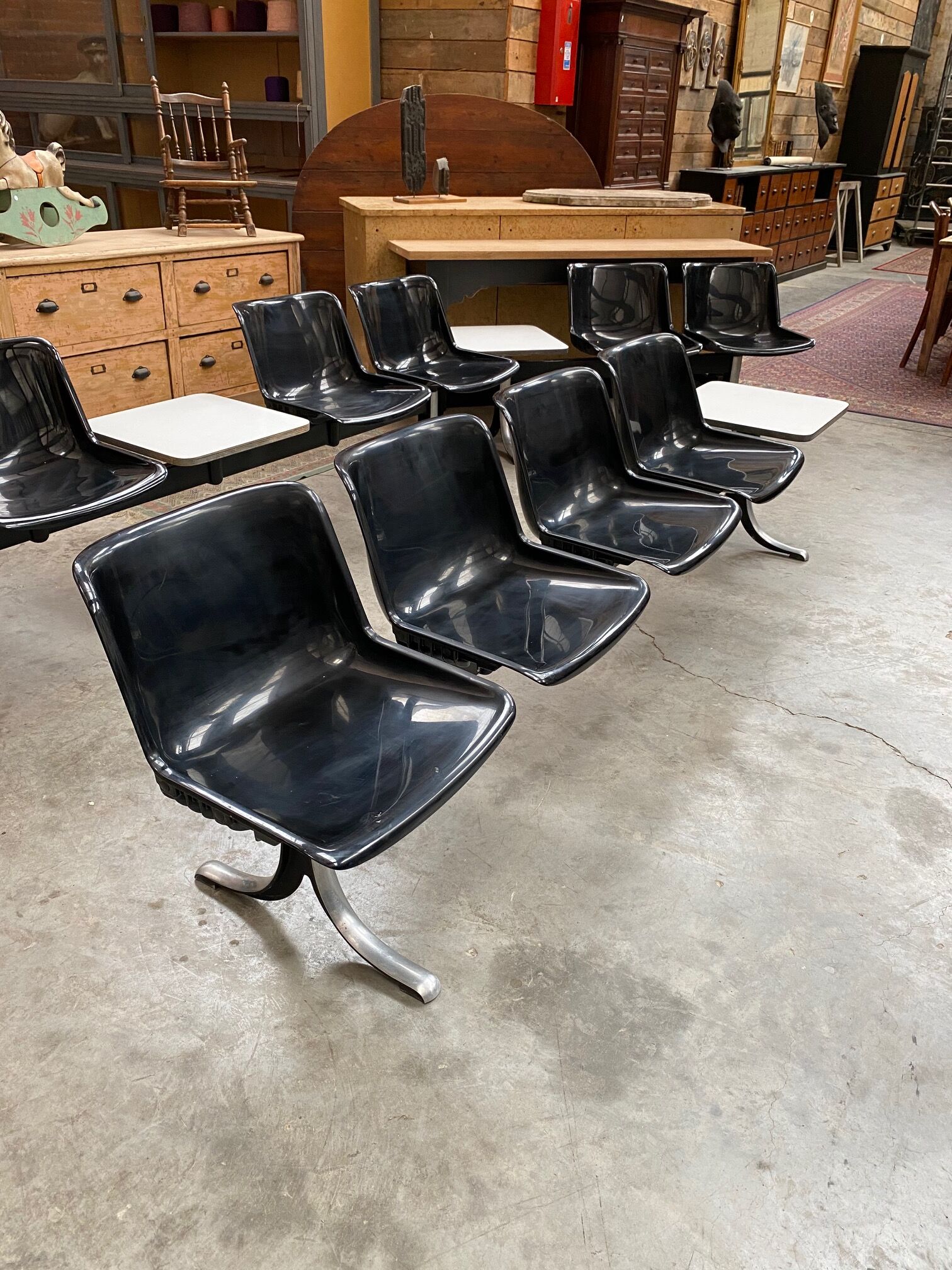 Waiting room bench 4 seats 70s