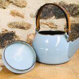 Vintage Scandinavian enamelled sheet metal kettle