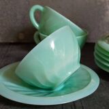 Six opaline cups