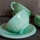 Six opaline cups