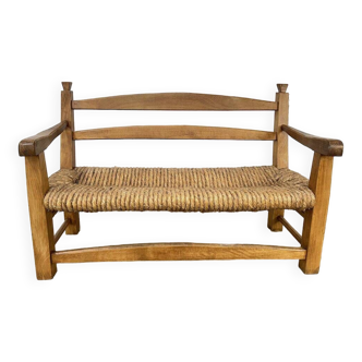 Rope and elm bench from the 1950s
