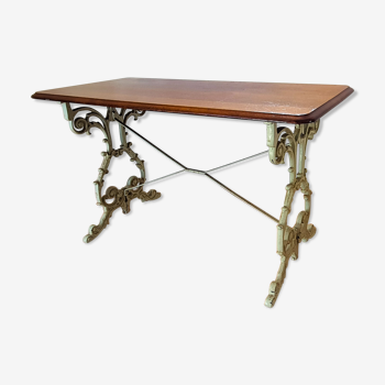 Bistro dining table - wood and wrought iron