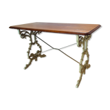 Bistro dining table - wood and wrought iron